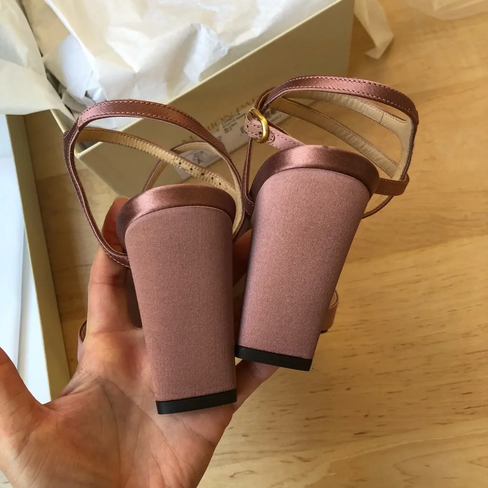 Marion Parke Loretta rose pink satin heels - Picture 3 of 8